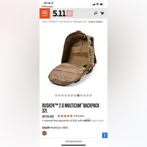 5.11 RUSH24 2.0 MULTICAM BACKPACK 37L - Picture 3 of 10